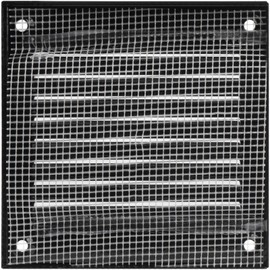 Vent Systems 4'' x 4'' Inch (Overall Dimensions) Pack of 10 - Black - Air Vent Cover Metal Air Return Grill with Built in Pest Guard Screen HVAC Vent Duct Cover for Home Improvement