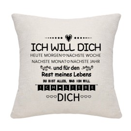 Bommex Love You Cushion Cover for Boyfriend Boyfriend Wife Husband Gift for Her Him Birthday Gift Christmas Gift (Style-2)