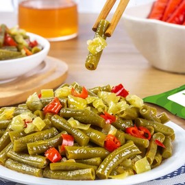 Handmade Spicy and Sour Pickled Cowpea Beans 48g x 5 Packs, Fresh Crispy Chinese Pickled Vegetables, Perfect for Snacking or Cooking, 8.5oz Deliciously Tangy Treats