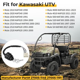 M MATI Ignition Key Switch 6Wires for Kawasaki Mule 2010 2020 2030 2500 2510 2520 500 520 550 1990-2004 Mule SX 2017-2023 Mule 4000 4010 2021-2023 27005-1146 27005-1191