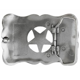 H8459 Western Cowboy Star Gold and sterling silver engraved Belt Buckle Fits 1-1/2"(38mm) Belt (Antique Silver Gold)
