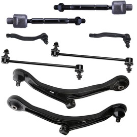 Front Lower Control Arm w/Ball Joint + Inner Outer Tie Rods + Front Sway Bar FITS for Acura MDX 01-05, for Honda Pilot 03-05, K621349 K621350 ES3716 ES3717 EV471 K90349 Front Suspension Kit- 8pc Set