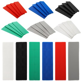 Okllen 300 Pcs Plastic Flat Shims for Leveling, 6 Size Structural Tile Composite Shims for Home Improvement, 3/64, 5/64, 1/8, 5/32, 13/64, 15/64 Inch, Grey, Green, White, Red, Blue, Black