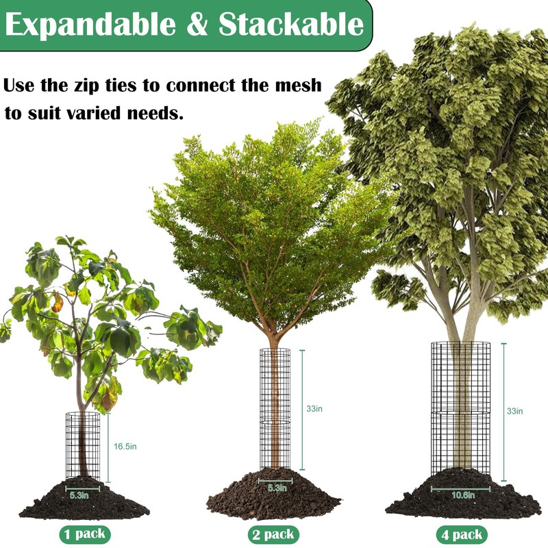 8-Pack Tree Trunk Wrap Protector, Heavy Duty Metal Mesh Bark