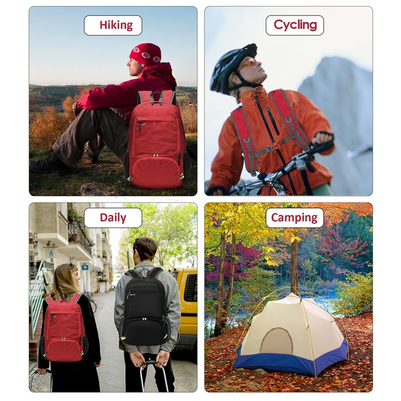MRPLUM 25L-30L Rucksack Foldable Ultralight Packable Backpack, Unisex Durable Handy