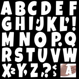 Bulletin Board Letters 144 PCS Large Letter Stickers 12 Sheets Vinyl Self Adhesive Alphabet Sticker Set Poster Board Letters for Display Classroom School Mailbox Home Wall Decor (3 Inch, White)