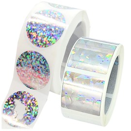 WATASHINO Scratch Stickers, Lottery, Sharpening, Sharpening, Glittering Seals, Scratch (Round/Square, 1.0 inches (25 mm), 600 Sheets (300 each))