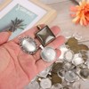 60pcs Metal Round Oval Pendant Base Tray Glass Domes Sheet