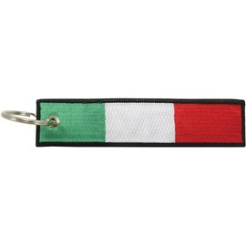 Llavero con bandera de Italia, 100% bordado, Rojo -, Universal