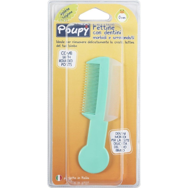 poupy 153.6 Comb with Rounded Teeth Soft and, Assorted Colours