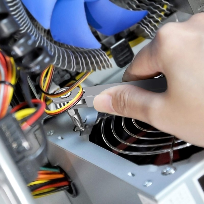 MULWARK 11pc Right Angle Screwdriver 1/4 Mini Ratchet Wrench Close