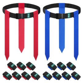 Hilhook Flag Football Belts, 14 Player Flag Football Set with 42 Flags for Kids Youth and Adults Training Equipment