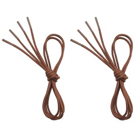 VSUDO Waxed Round 59" Light Brown Dress Shoe Laces for Men, 1/8" Thin Formal Business Oxford Shoe Strings, Tan Dress Shoelaces for Men (2 Pairs-Light Brown-150CM)