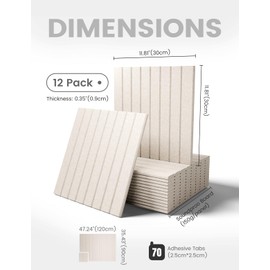 Fluxynara Large Felt Bulletin Board 48" x 36" Cork Board Alternative-12 Pack with 70 Safe Removable Adhesive Tabs, Cork Boards for Walls Cork Board for Home Office Classroom Pin Board (Oatmeal)