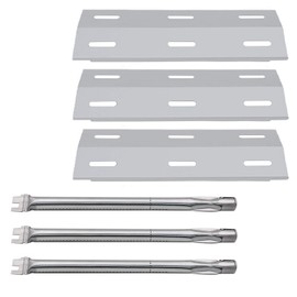 Hisencn Repair Kit for Ducane Gas Barbecue Grill 30400040, 3100, 3200, 3400 Burner Tube, Stainless Heat Plate Tent, Burner Cover Replacement for Ducane 3 Burner DUCHD1, 30500048, 30500602, DUCHP1