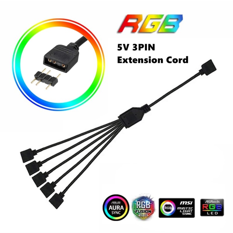 Besvalo ARGB Extension Cable 3 Pin, ARGB Interface Extension Cable,