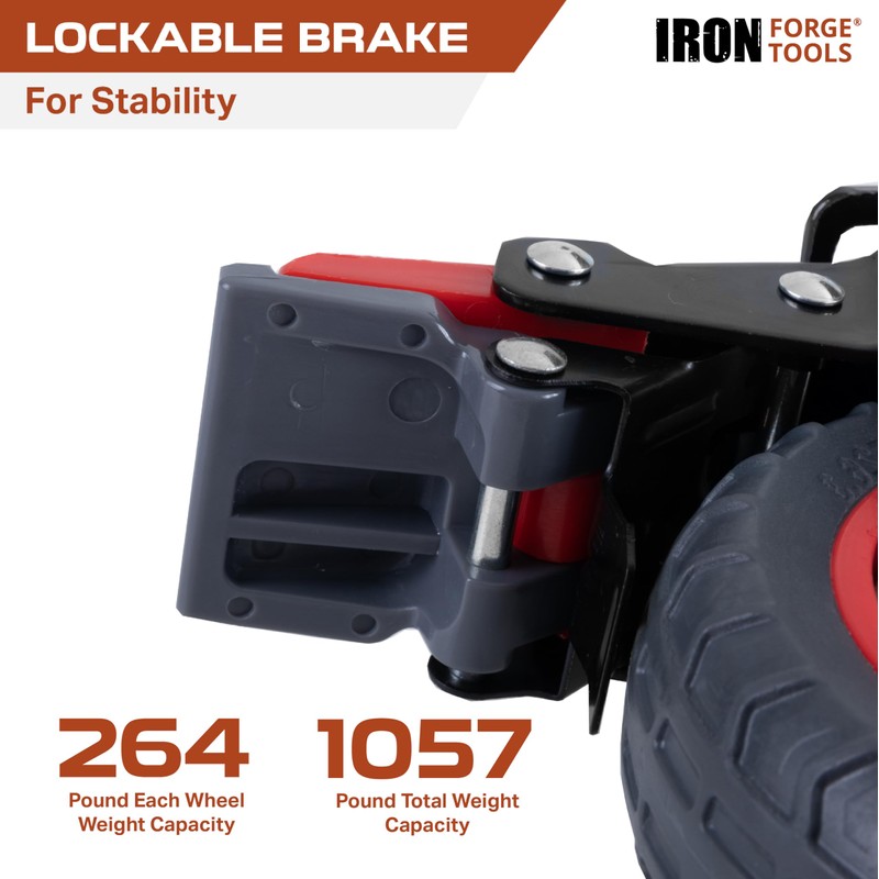 Iron Forge Tools Heavy Duty Swivel Knobby Casters Set of