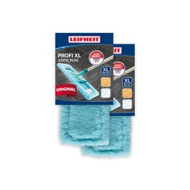 Leifheit Set of 2 Profi XL static plus Mop Cover for All Floor Types, Attracts Dust and Hair Like a Magnet, Floor Mop Replacement Cover for Smooth Floors, Dust Mop for the Floor