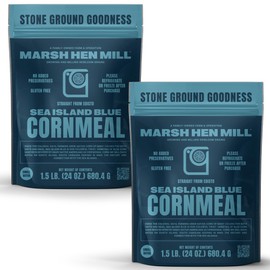 Marsh Hen Mill Sea Island Blue Cornmeal | Corn with Floral Aroma | Perfect Stone Ground Cornmeal for Corn Bread | Traditional Blue Corn Flour | 100% Natural & Gluten Free, 24 oz (Pack of 2)