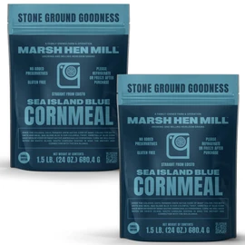Marsh Hen Mill Sea Island Blue Cornmeal | Corn with Floral Aroma | Perfect Stone Ground Cornmeal for Corn Bread | Traditional Blue Corn Flour | 100% Natural & Gluten Free, 24 oz (Pack of 2)