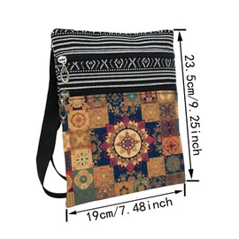 LiuenMgg Kaleidoscope Messenger Bag Small Ethnic Pattern Printed Adjustable Strap Crossbody Zipper Bag Kaleidoscope Phone Bag Wallet Cute Shoulder Handbag for Women Friends -4
