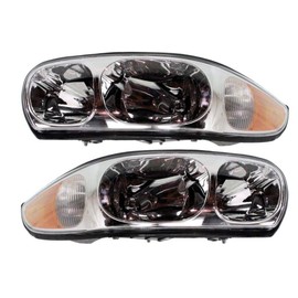 For Buick LeSabre Headlight Assembly 2000-2005 Pair Driver and Passenger Side Custom Model.Fluted Surface DOT Certified | GM2502209 | GM2503209 | 19245377