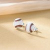 SHUSUKUE Baseball Earrings for Women Sterling Silver Baseball Stud Earrings