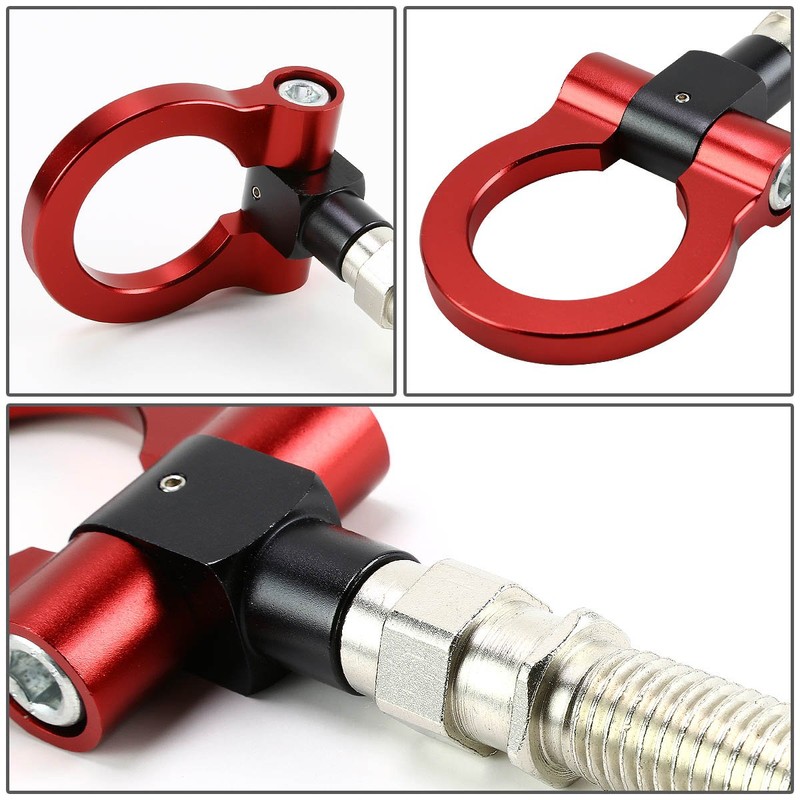DNA MOTORING Red Aluminum Front/Rear Japanese Car Trailer Tow Hook