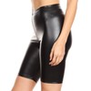 Sakkas Women's Shiny Metallic Bike Shorts Stretchy Unisex, black