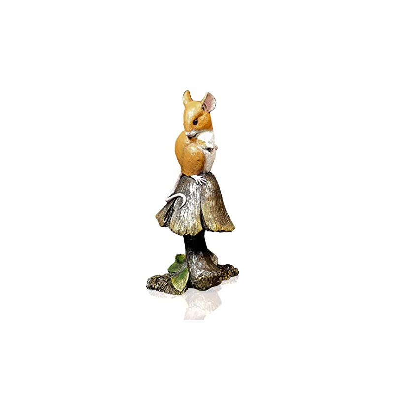 Richard Cooper Studio Cold Cast Bronze Mouse on Toadstool by