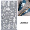 LANODO 4 Pcs Nail Stickers 5D Flower Black and White