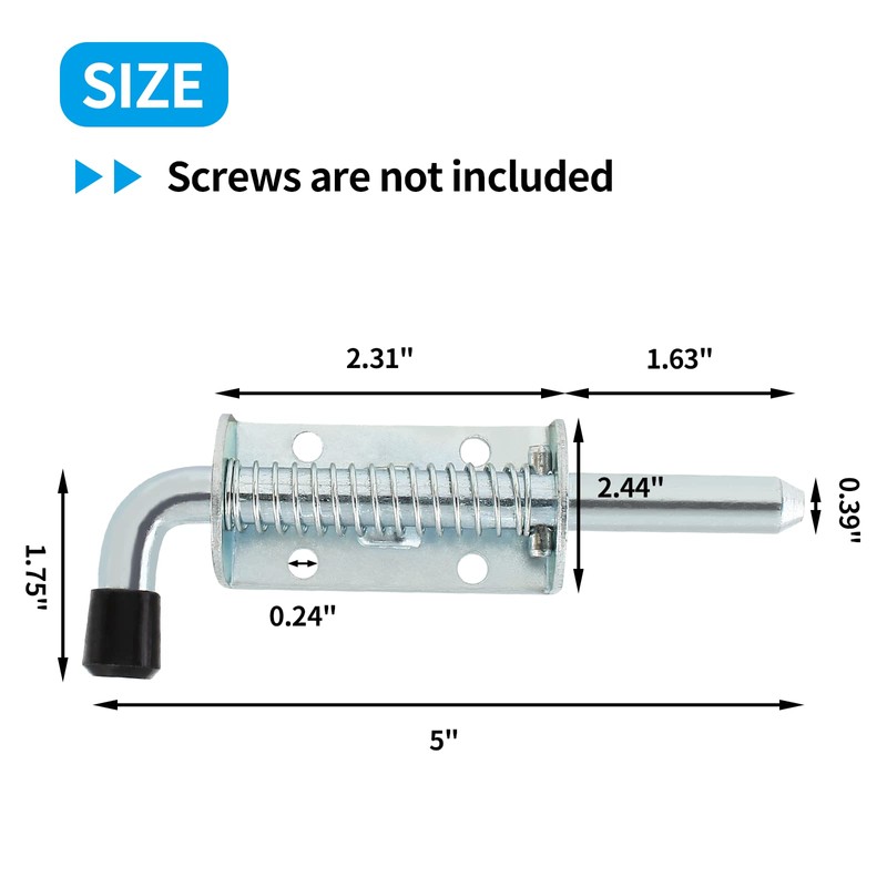 Biaungdo 2 Pcs 5 Inch Spring Loaded Latch Pin, Heavy