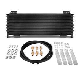 SINTLY LPD47391 Low Pressure Drop 40k Transmission Oil Cooler Black Kit Compatible with Heavy Duty 40,000 GVW Max with Mounting Hardware