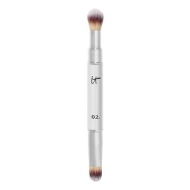 It Cosmetics Heavenly Luxe Dual Airbrush Concealer Brush #2 - Brocha Doble para Corrector, Acabado Difuminado y Natural sin Marcas, Vegana y Suave para Todo Tipo de Piel
