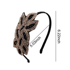 Kilener 1920s Flapper Headbands for Women Rhinestone Beaded Headband Vintage Flapper Headband 1920s Hair Accessories for Women Girls 20's Flapper Headpiece Beaded Leaf Headband