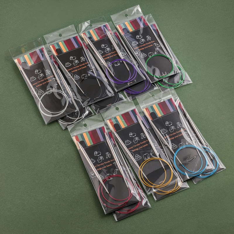 Coopay Circular Knitting Needles 3.25mm 40cm Short, Steel Circular Needles