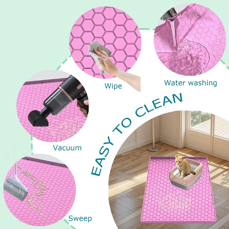JSXZWOO Cat Litter Mat for Litter Box, Silicone Large Cat