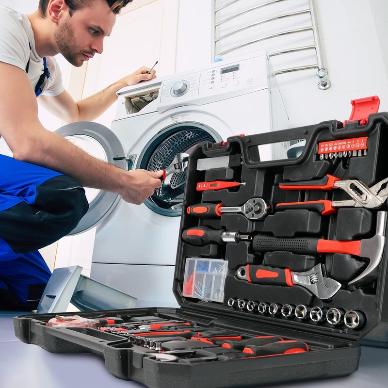 Yougfin 120 Piece Tool Set General Household Hand Kit with