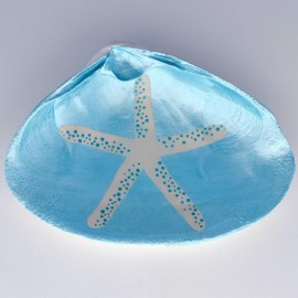 Starfish Shell Dish - Soap Dish, Spoon Rest, Ring Holder, Jewelry Holders, Trinket Dishes, Catchall Bowl - Ocean Themed Accessories - Nautical Home Decor For Bedroom, Bathroom, Kitchen And Office