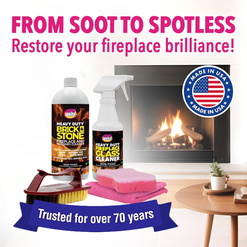 Quick 'n Brite Fireplace Cleaning Kit – Includes 16 oz