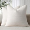 Decorative Linen Throw Pillow Covers 20x20 Set of 2 Solid