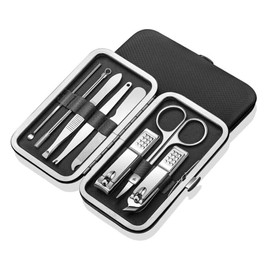 axGear Stainless Steel Manicure Pedicure Set Nail Clipper File Scissor Kit 8 Pieces