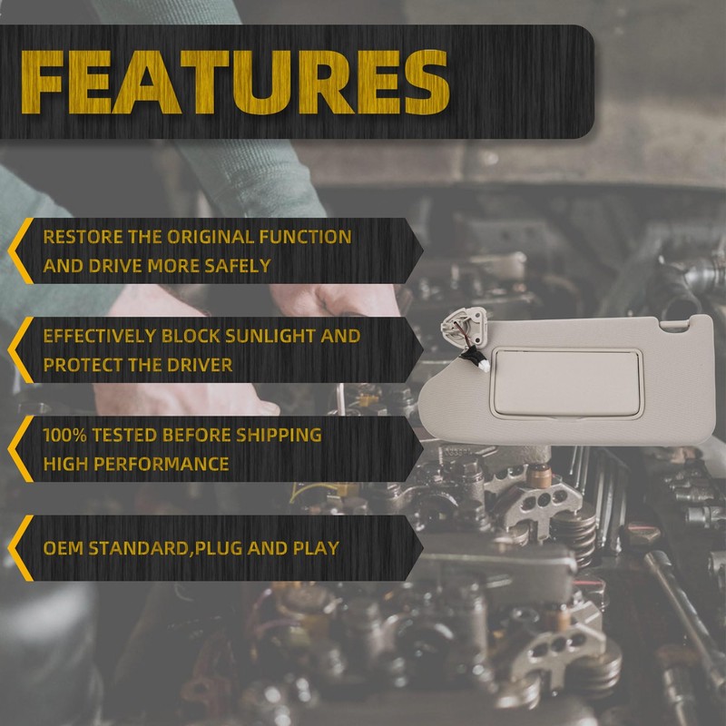 Dasbecan Left Driver Side Sun Visor Compatible with Nissan Maxima