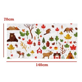 70×140cm Canada Maple and Animals Flag Beach Towel,28×56inch Microfiber Novel Canadian Sports Beach Towel,Large Thin Sand Free Towel