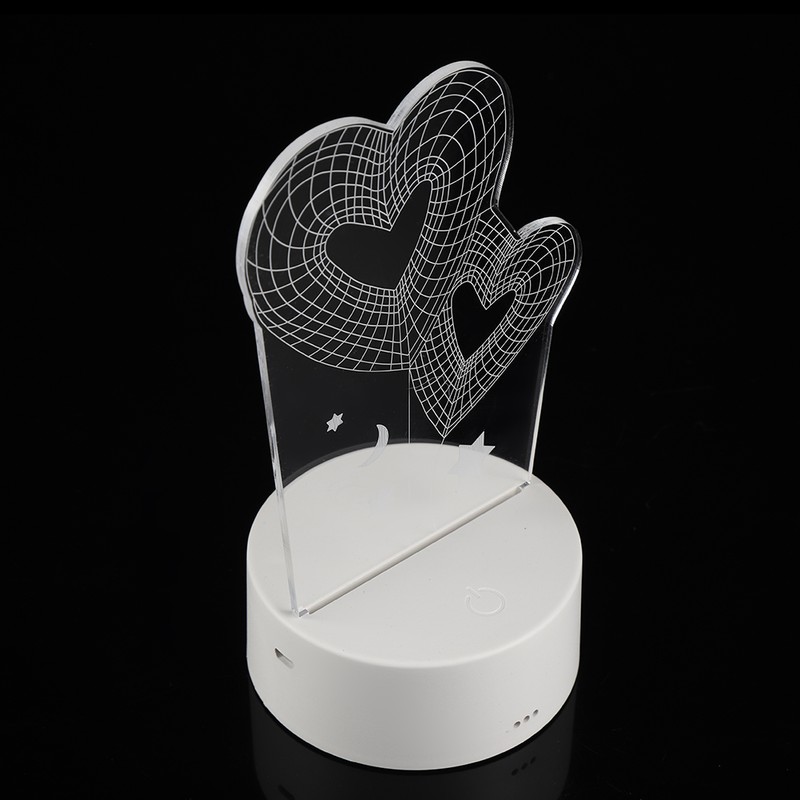4.5V USB 3D Illusion Visual Romantic Night Lamp 7 Colors