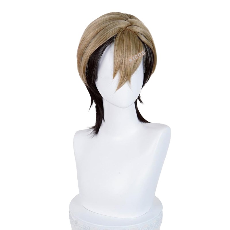 Aicos Zanka Cosplay Wig Costume Short Dark Brown Wig Role