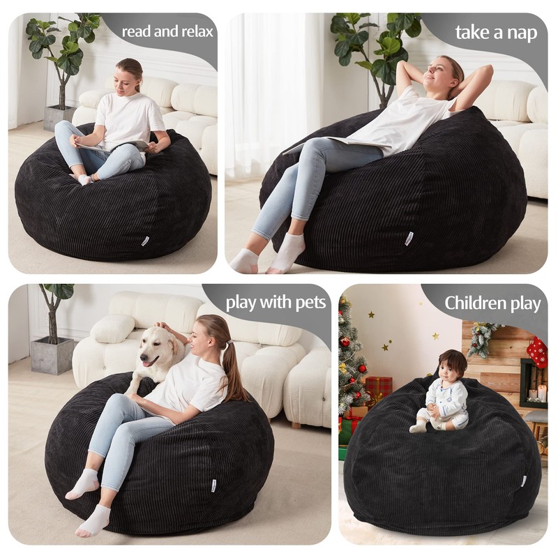 Homguava Bean Bag Chair: Teardrop Bean Bags with Memory Foam