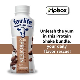 Sipbox Bundle of Fairlife Nutrition Plan 30g Protein Shake, Chocolate, 11.5 OZ.
