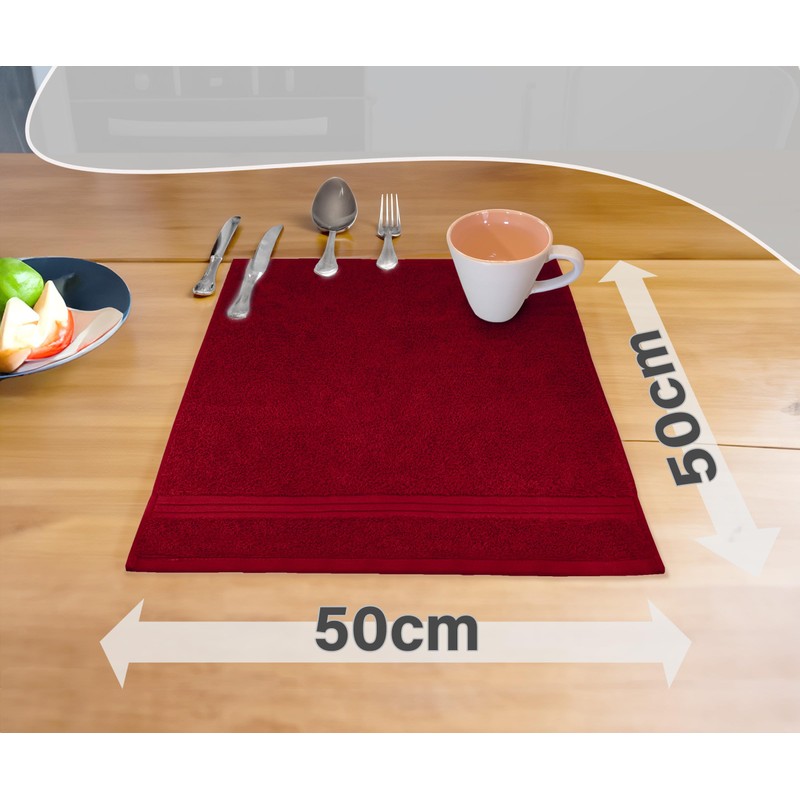 Lashuma Absorbent Dry Towels Ruby Modern Terry Towelling Towels 50