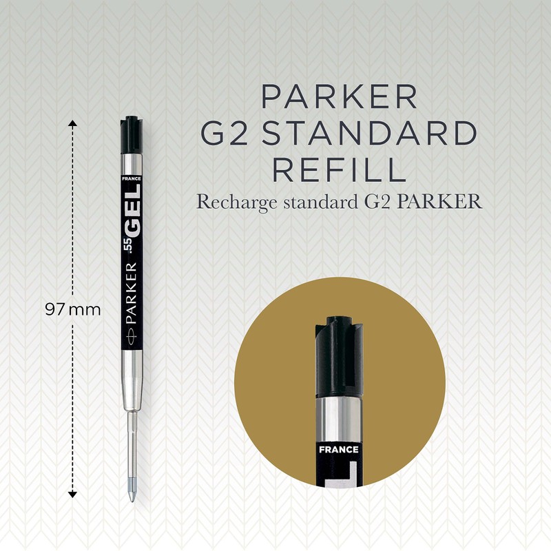 PARKER 2020762 Ballpoint Pen Refill, Black, Single Pack, Black, F